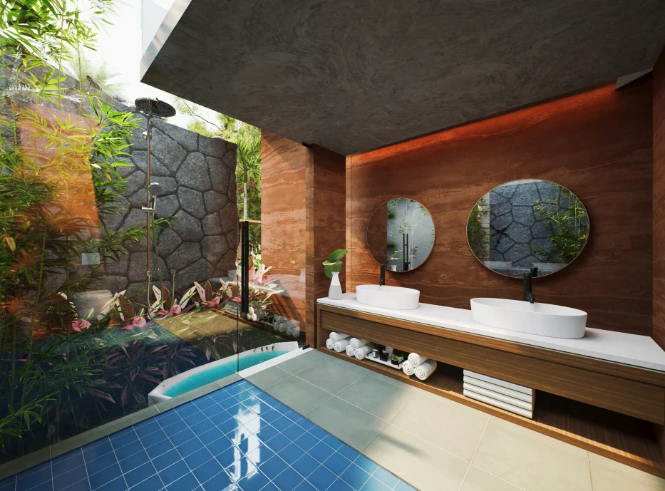 Ayana cottage — bathroom view 2