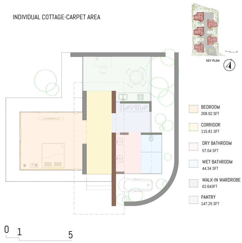 Ayana cottage floor plan — carpet area