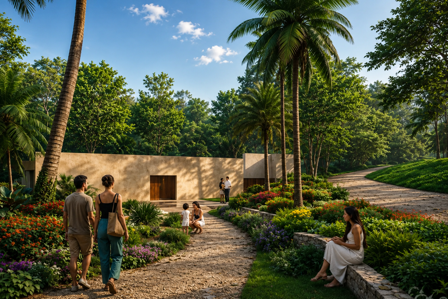 Brick vault architecture in the forest at Ayana